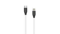 Silikoninis kabelis USB Type-C - Lightning (baltas, 1m)